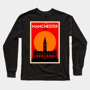 Manchester Poster Design Long Sleeve T-Shirt